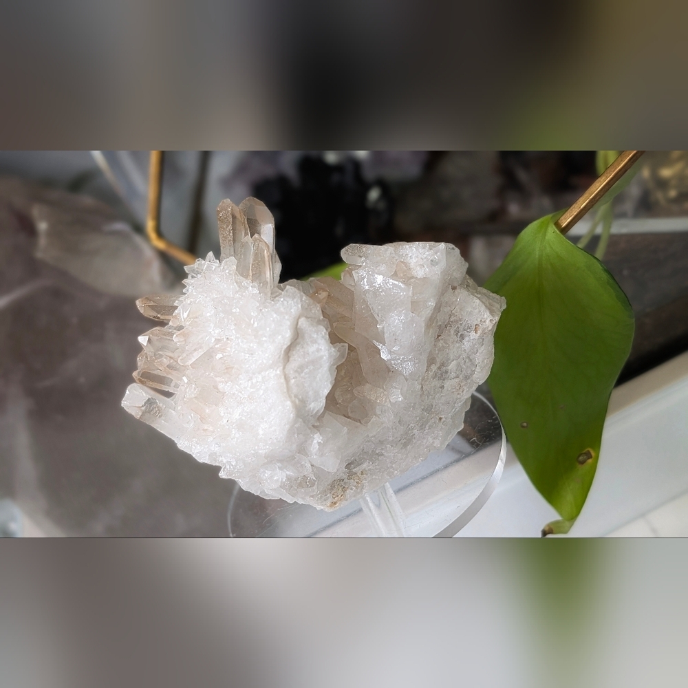 Clear & Smokey Quartz Crystal Cluster
